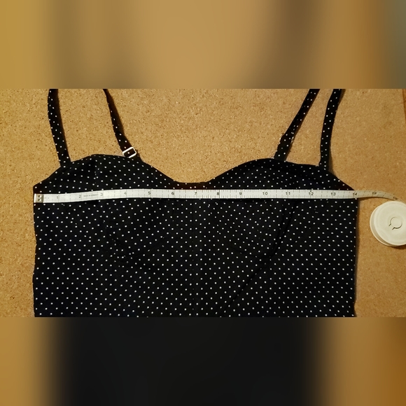 Selé black w/ white polka dot rockabilly pin up dress size Medium M - Picture 8 of 14